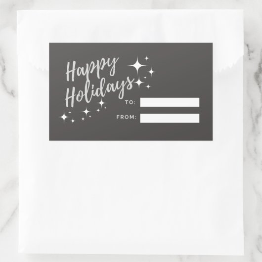 Happy Holidays Geschenksticker Rechteckiger Aufkleber (Tasche)