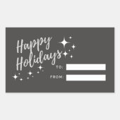 Happy Holidays Geschenksticker Rechteckiger Aufkleber (Vorderseite)