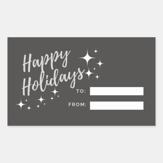 Happy Holidays Geschenksticker Rechteckiger Aufkleber (Vorderseite)