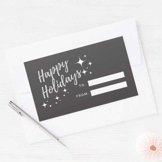 Happy Holidays Geschenksticker Rechteckiger Aufkleber (Umschlag)