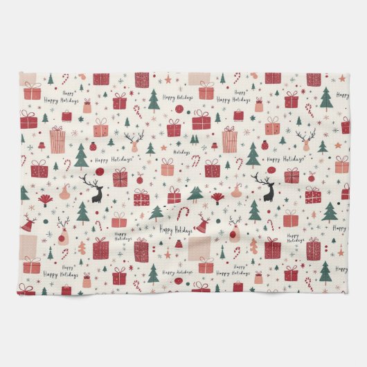 Happy Holidays Geschirrtuch (Horizontal)