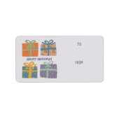 HAPPY HOLIDAYS GIBT Bows Weihnachten Adressaufkleber (Vorne)