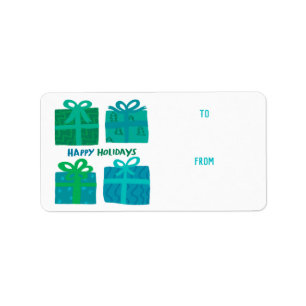 HAPPY HOLIDAYS GIBT Bows Weihnachten Adressaufkleber