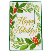 'Happy Holidays' Gift Bag Mittlere Geschenktüte (Vorderseite)