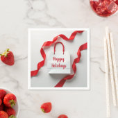 Happy Holidays Gift Bag With Red Ribbons Serviette (Beispiel)