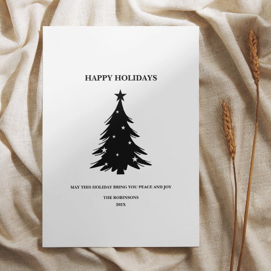 Happy Holidays Gift Card mit Pine Trees & Stars