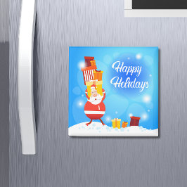 Happy Holidays Gift Carry Santa | Weihnachten Magnet