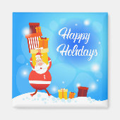 Happy Holidays Gift Carry Santa | Weihnachten Magnet (Vorne)