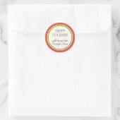 Happy Holidays Gift Label Template Runder Aufkleber (Tasche)