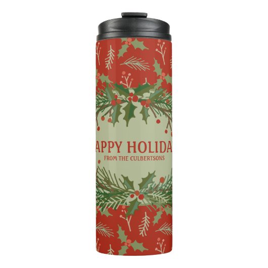 Happy Holidays Gift Travel Mug Thermosbecher (Vorderseite)