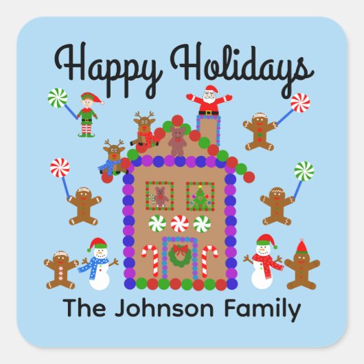 Happy Holidays Gingerbread Haus #2 Stickers (Vorderseite)