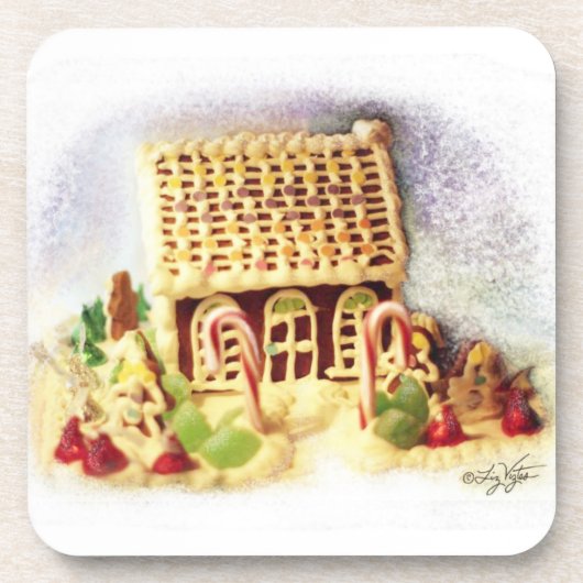 Happy Holidays Gingerbread House Cork Untersetzer (Vorderseite)