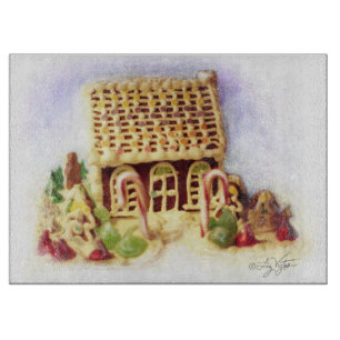Happy Holidays Gingerbread House Cutting Board Schneidebrett