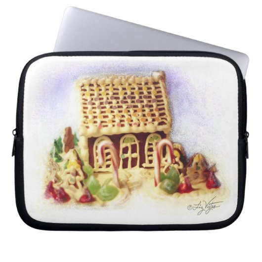 Happy Holidays Gingerbread House Electronics Bag Laptopschutzhülle (Vorderseite)
