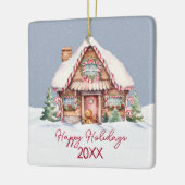 Happy Holidays Gingerbread House Keramikornament (Links)