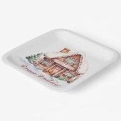 Happy Holidays Gingerbread House Pappteller (Gewinkelt)