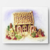 Happy Holidays Gingerbread House Plaque Fotoplatte (Vorderseite)