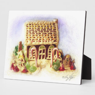 Happy Holidays Gingerbread House Plaque Fotoplatte