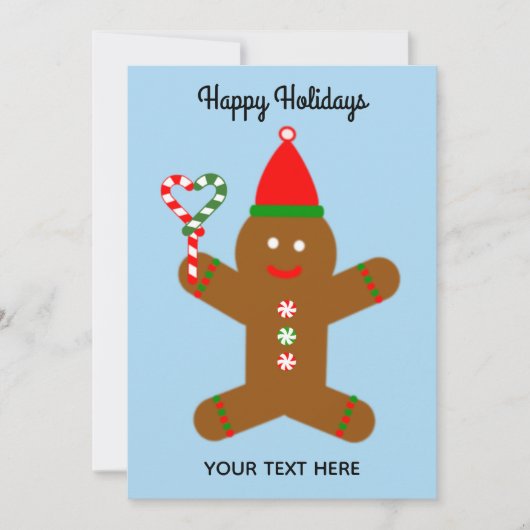 Happy Holidays Gingerbread Man #1-2 Holiday Card Mitteilungskarte (Vorderseite)