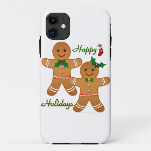 Happy Holidays Gingerbread Man Boy Girl Case-Mate iPhone Hülle (Rückseite)
