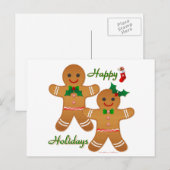 Happy Holidays Gingerbread Man Boy Girl Feiertagspostkarte (Vorne/Hinten)