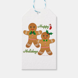 Happy Holidays Gingerbread Man Boy Girl Geschenkanhänger