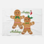 Happy Holidays Gingerbread Man Boy Girl Geschirrtuch (Horizontal)