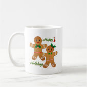 Happy Holidays Gingerbread Man Boy Girl Kaffeetasse (Links)