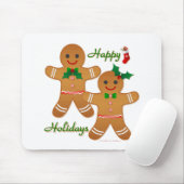 Happy Holidays Gingerbread Man Boy Girl Mousepad (Mit Mouse)