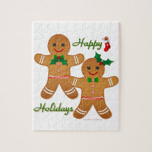 Happy Holidays Gingerbread Man Boy Girl Puzzle