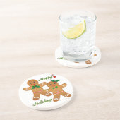 Happy Holidays Gingerbread Man Boy Girl Sandstein Untersetzer (Seite)