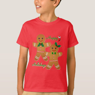 Happy Holidays Gingerbread Man Boy Girl T-Shirt