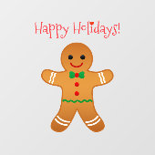 Happy Holidays - Gingerbread Man Fensteraufkleber (Blatt)