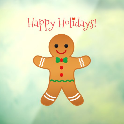 Happy Holidays - Gingerbread Man Fensteraufkleber (Blatt 3)