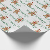 Happy Holidays Gingerbread Man Geschenkpapier (Ecke)