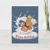 Happy Holidays Gingerbread Man in Milk Karte (Vorderseite)
