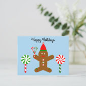 Happy Holidays Gingerbread Mann #1 Postkarte (Stehend Vorderseite)