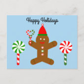 Happy Holidays Gingerbread Mann #1 Postkarte (Vorderseite)