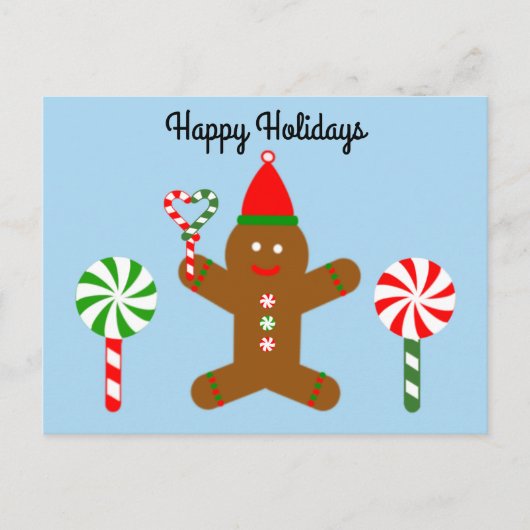 Happy Holidays Gingerbread Mann #1 Postkarte (Vorderseite)