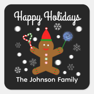 Happy Holidays Gingerbread Mann #2 Stickers