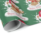Happy Holidays Gingerbread Mann in Milch Geschenkpapier (Rolleneckpunkt)
