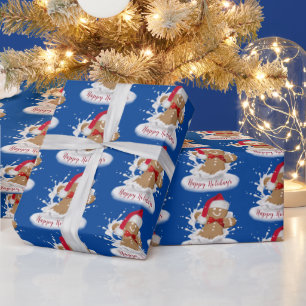 Happy Holidays Gingerbread Mann in Milch Geschenkpapier