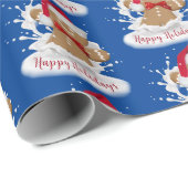 Happy Holidays Gingerbread Mann in Milch Geschenkpapier (Rolleneckpunkt)