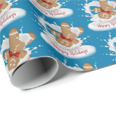 Happy Holidays Gingerbread Mann in Milch Geschenkpapier (Rolleneckpunkt)
