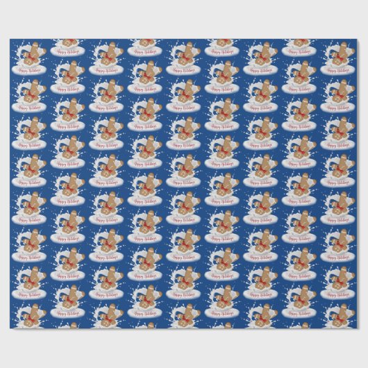 Happy Holidays Gingerbread Mann in Milch Geschenkpapier (Flach)