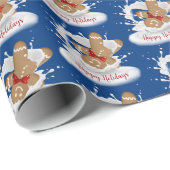 Happy Holidays Gingerbread Mann in Milch Geschenkpapier (Rolleneckpunkt)