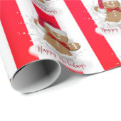 Happy Holidays Gingerbread Mann in Milch Geschenkpapier (Rolleneckpunkt)