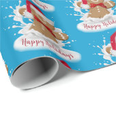 Happy Holidays Gingerbread Mann in Milch Geschenkpapier (Rolleneckpunkt)