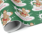 Happy Holidays Gingerbread Mann in Milch Geschenkpapier (Rolleneckpunkt)