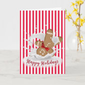 Happy Holidays Gingerbread Mann in Milch Karte (Gelbe Blume)